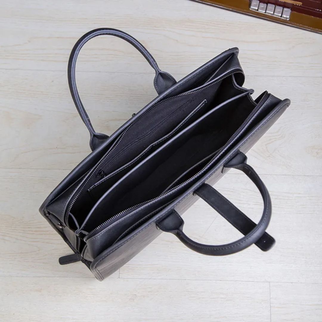 Men 's Briefcase ⎜ Stylish Faux Leather Handbag for Everyday Use with Practical Carrying Handles