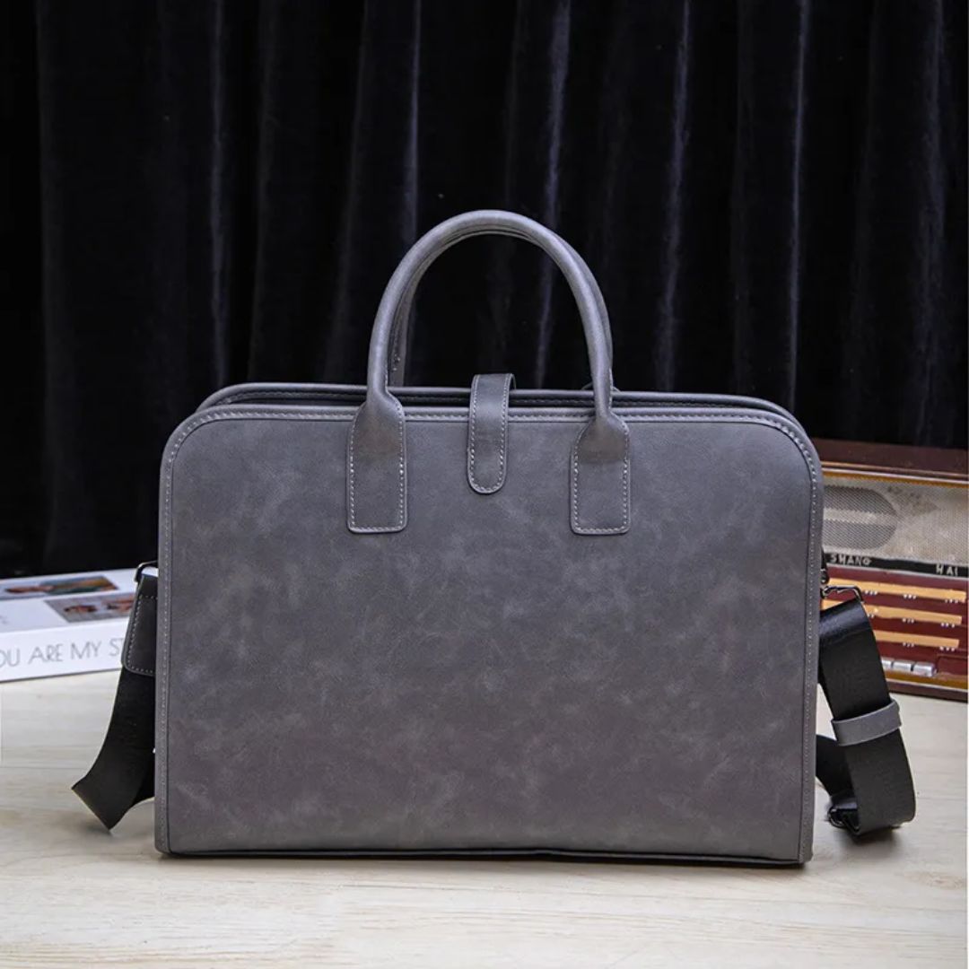 Men 's Briefcase ⎜ Stylish Faux Leather Handbag for Everyday Use with Practical Carrying Handles