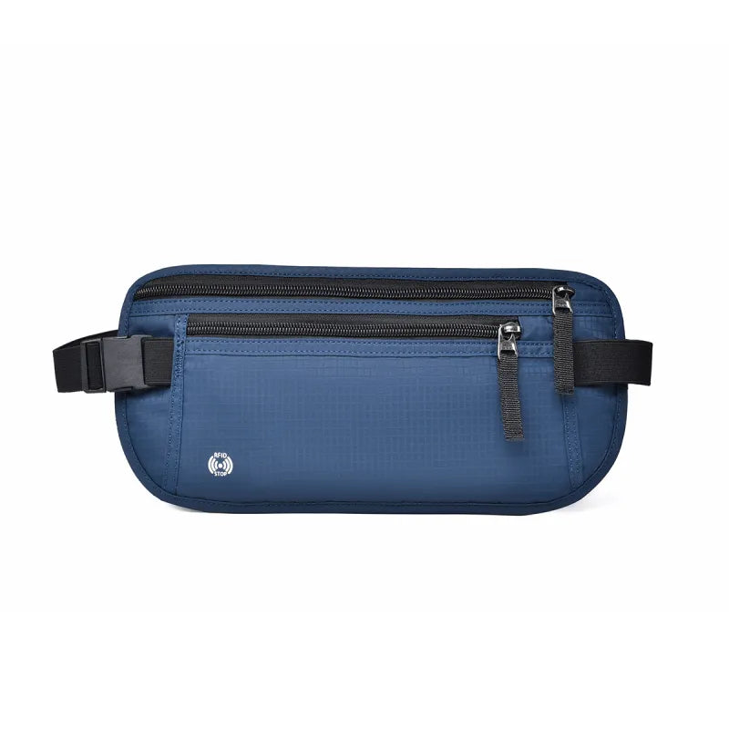 Rfid Bum Bag for Travelling ⎜ Flat Design with Concealed Compartment for Passport Money and Smartphone