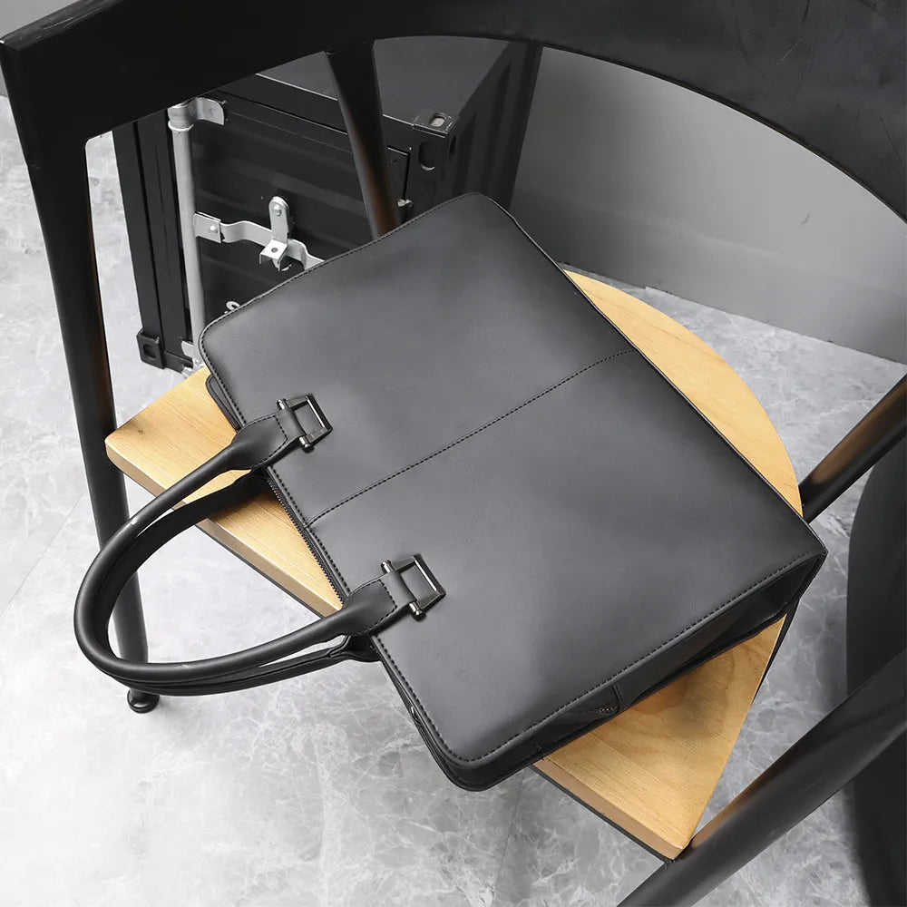 Business Bag for Men ⎜ Elegant Briefcase with Carrying Handles and Slim Design for the Office and Meetings