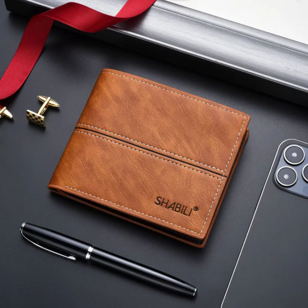 Men's Faux Leather Wallet ⎜ Compact Wallet with Card and Note Compartment