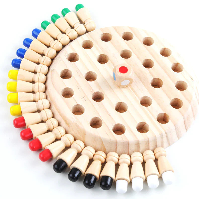 Memory Color Matching Game for Kids ⎜ Wooden Board Game to Improve Focus, Logic and Parent-Child Interaction