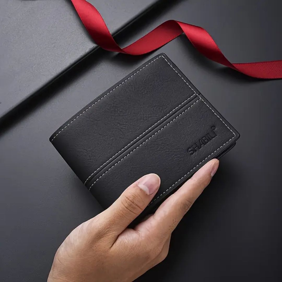 Men's Faux Leather Wallet ⎜ Compact Wallet with Card and Note Compartment