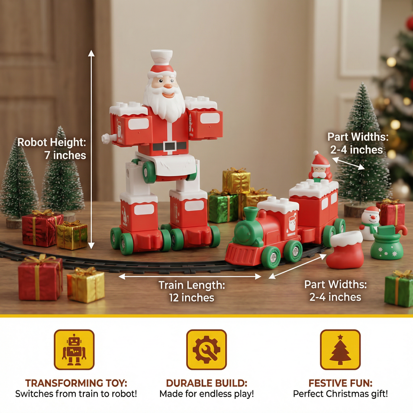 2in1 Transforming Christmas Train and Santa Robot