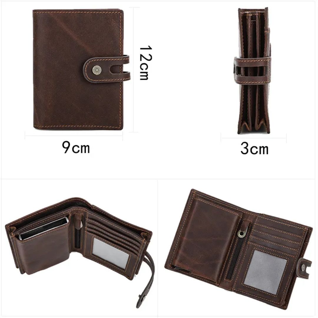Men's Wallet with Press Stud ⎜ Compact Rfid Wallet with Card Slots and Anti - Theft Protection