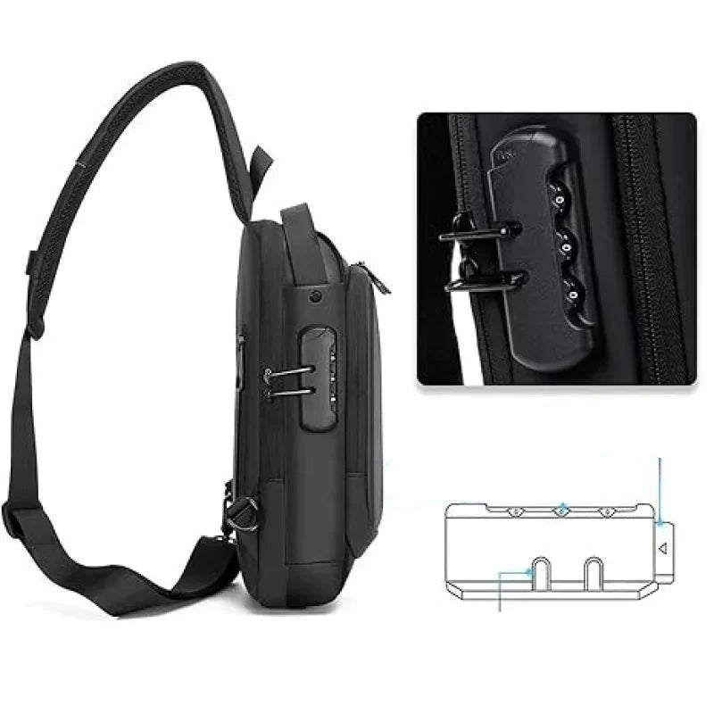 Waterproof Shoulder Bag for Men ⎜ Multifunctional Chest Bag for Outdoor Activities and Travelling
