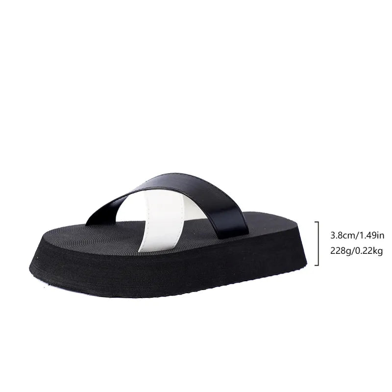 Women's Platform Mules with Cross Straps ⎜ Comfortable Summer Shoes for the Beach, Holidays and Leisure Time