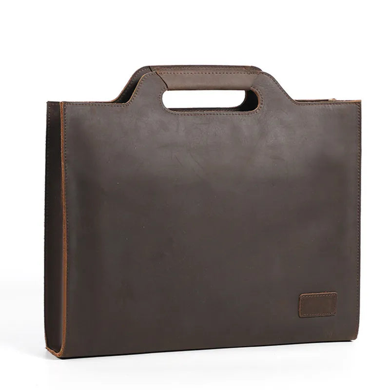 Leather Briefcase for Men ⎜ Robust Shoulder Bag Made From Genuine Cowhide with Comfortable Carrying Handle
