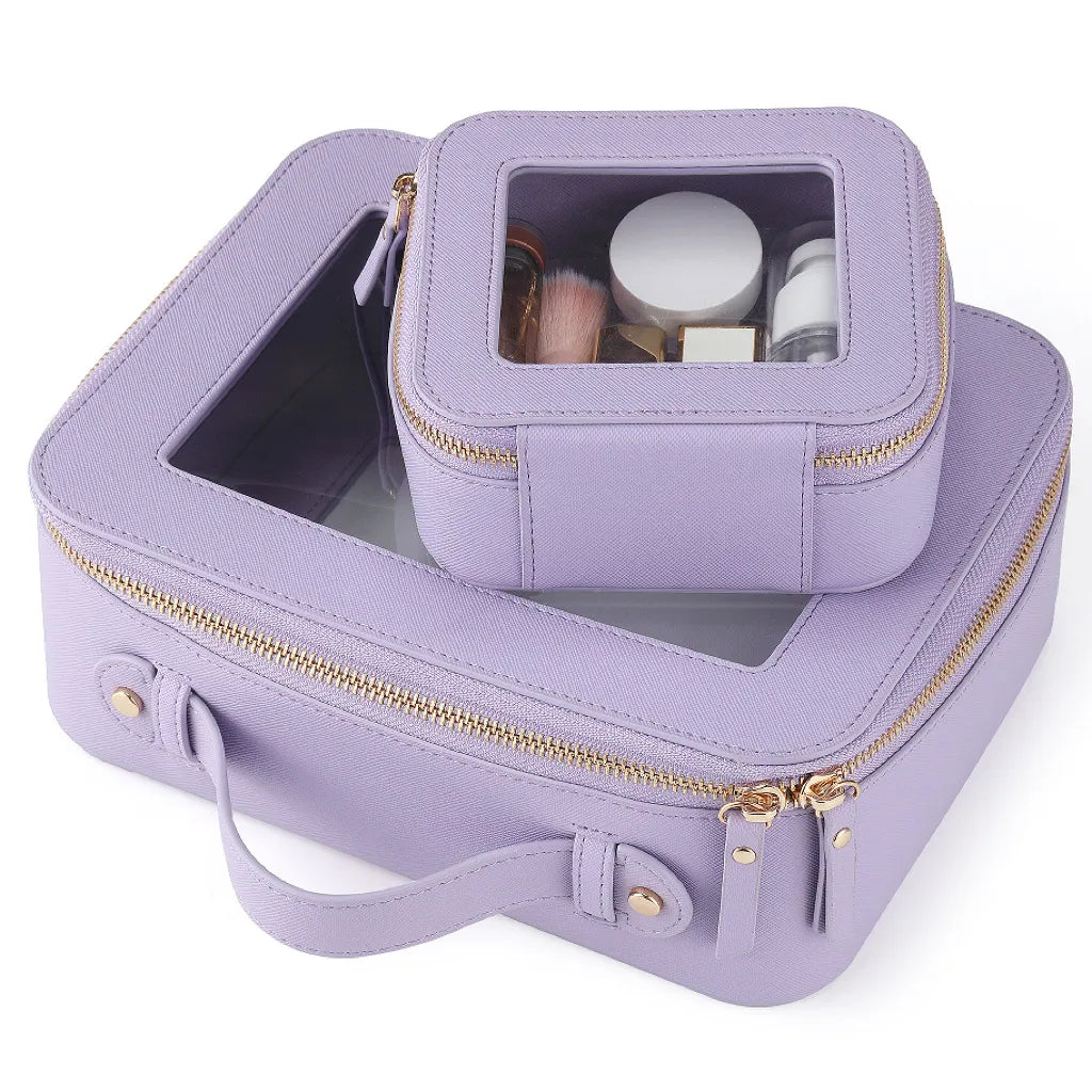 Cosmetics Bag for Women ⎜ Compact Storage with Window and Zip for Cosmetics
