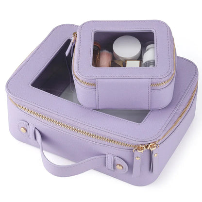 Cosmetics Bag for Women ⎜ Compact Storage with Window and Zip for Cosmetics