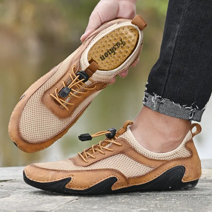 Men's Sports Shoes ⎜ Lightweight Casual Shoes Made of Leather with Breathable Mesh for Comfort and Movement