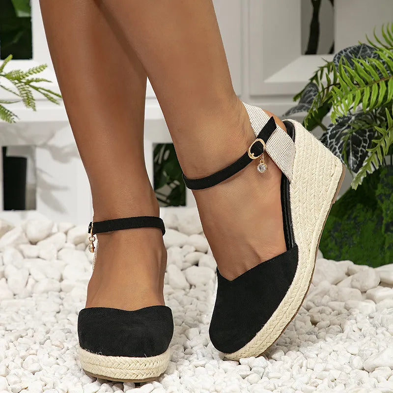Women's Wedge Sandals ⎜ Comfortable Roman Sandals with a High Heel and Ankle Strap for Everyday Wear & Leisure