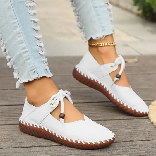 Leisure Shoes for Women ⎜ Comfortable Slip - on Shoes with Drawstring and Hard - Wearing Sole