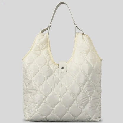 Large Nylon Shopper Bag ⎜ Soft Quilted Look and Plenty of Storage Space for Everyday Use