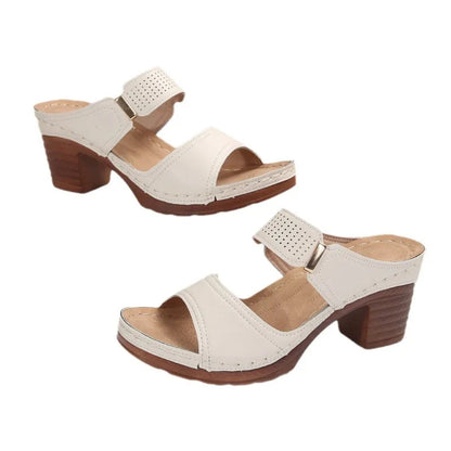 High - Heel Sandals for Women ⎜ Comfortable Casual Shoes with Thick Soles and Non - Slip Block Heels for Summer