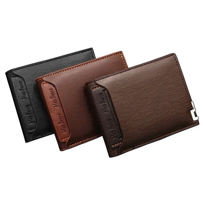 Men's Wallet with Metal Corner ⎜ Elegant Short Shape with Card Slots