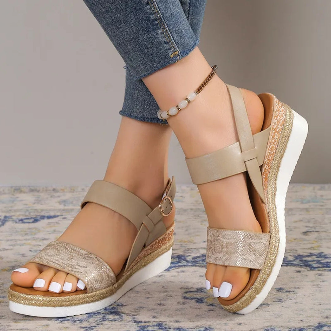 Women's Wedge Sandals ⎜ Comfortable Summer Shoes with Wide Straps and Soft Soles for a Secure Fit