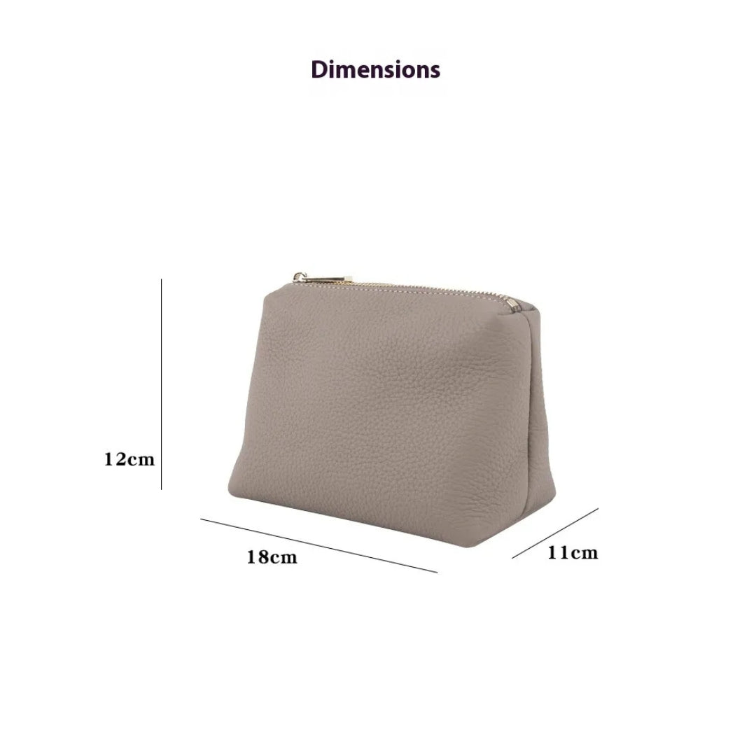 Cosmetics Bag for Women ⎜ Compact Leather - Look Design with Zip for Lipsticks and Make - Up