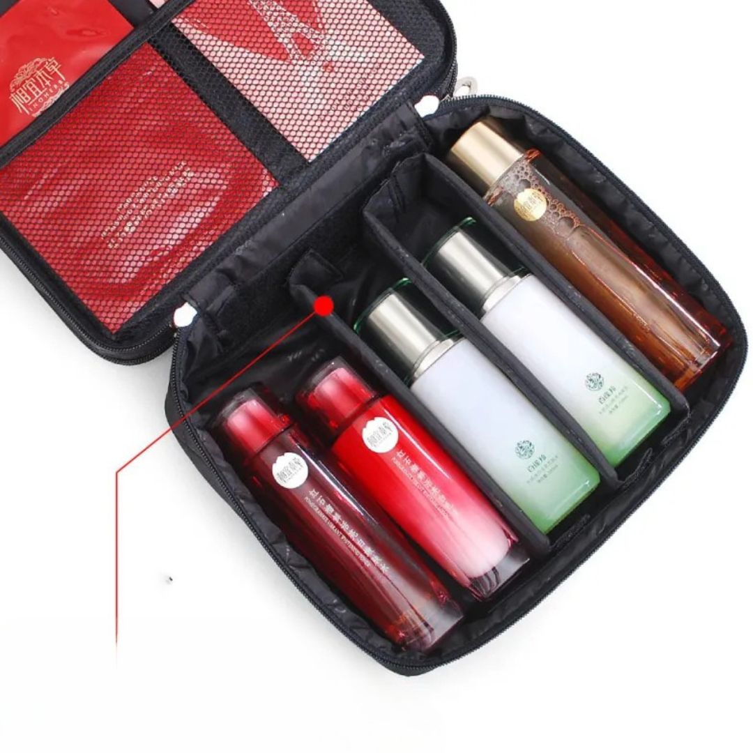 Cosmetics Bag for Women ⎜ Large Storage with Compartments and Robust Zip