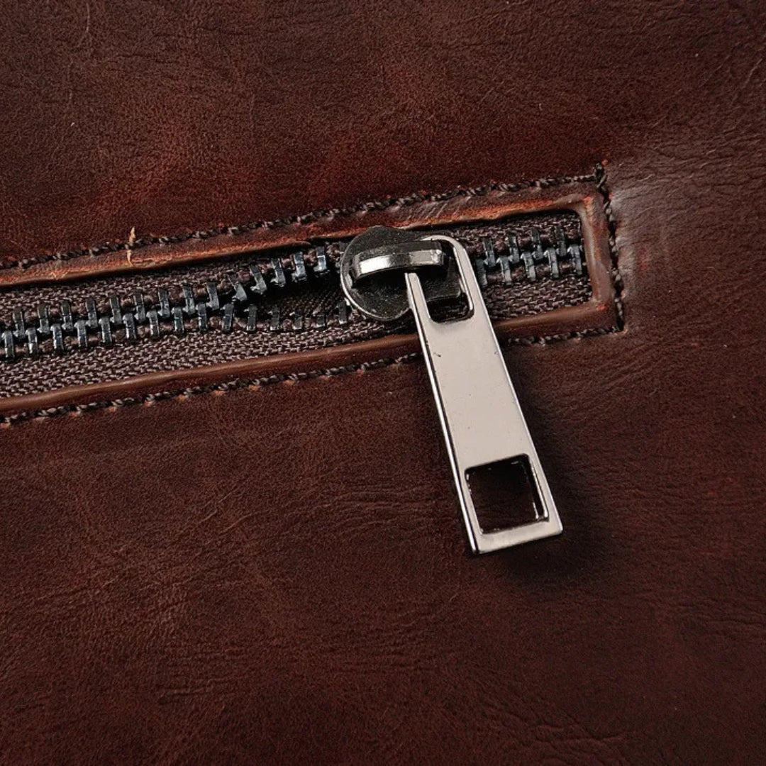 Shoulder Bag for Men ⎜ Retro Shoulder Bag Made of Faux Leather in Landscape Format with Magnetic Fastener
