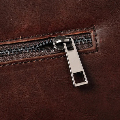 Shoulder Bag for Men ⎜ Retro Shoulder Bag Made of Faux Leather in Landscape Format with Magnetic Fastener