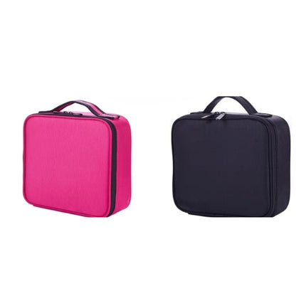Cosmetics Bag for Women ⎜ Compact Travel Storage with Compartments and Practical Brush Holder