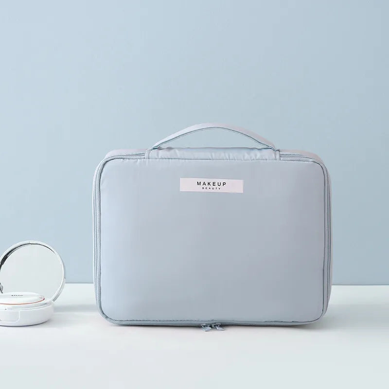 Cosmetics Bag for Women ⎜ Travel Organiser with Compartments for Make - Up and Integrated Brush Storage