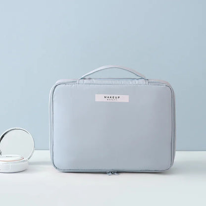 Cosmetics Bag for Women ⎜ Travel Organiser with Compartments for Make - Up and Integrated Brush Storage