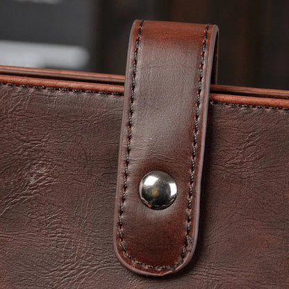 Shoulder Bag for Men ⎜ Retro Shoulder Bag Made of Faux Leather in Landscape Format with Magnetic Fastener
