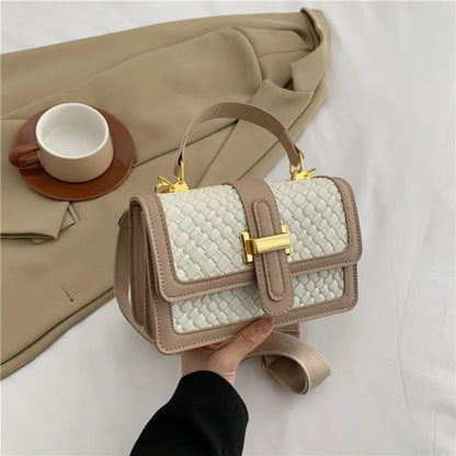 Woven Shoulder Bag for Women ⎜ Small Bag with Braided Design and Practical Fastening