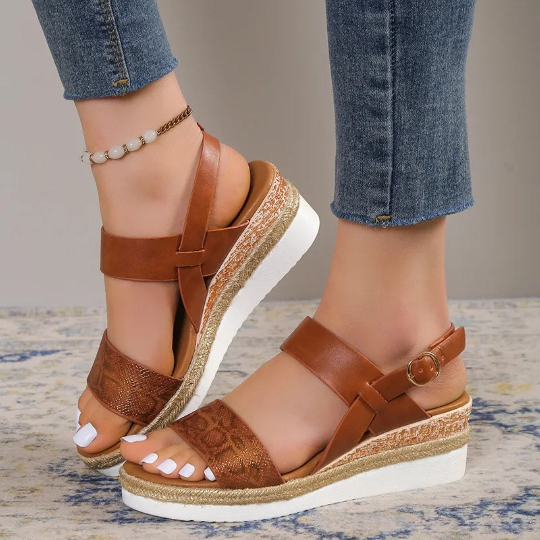 Women's Wedge Sandals ⎜ Comfortable Summer Shoes with Wide Straps and Soft Soles for a Secure Fit