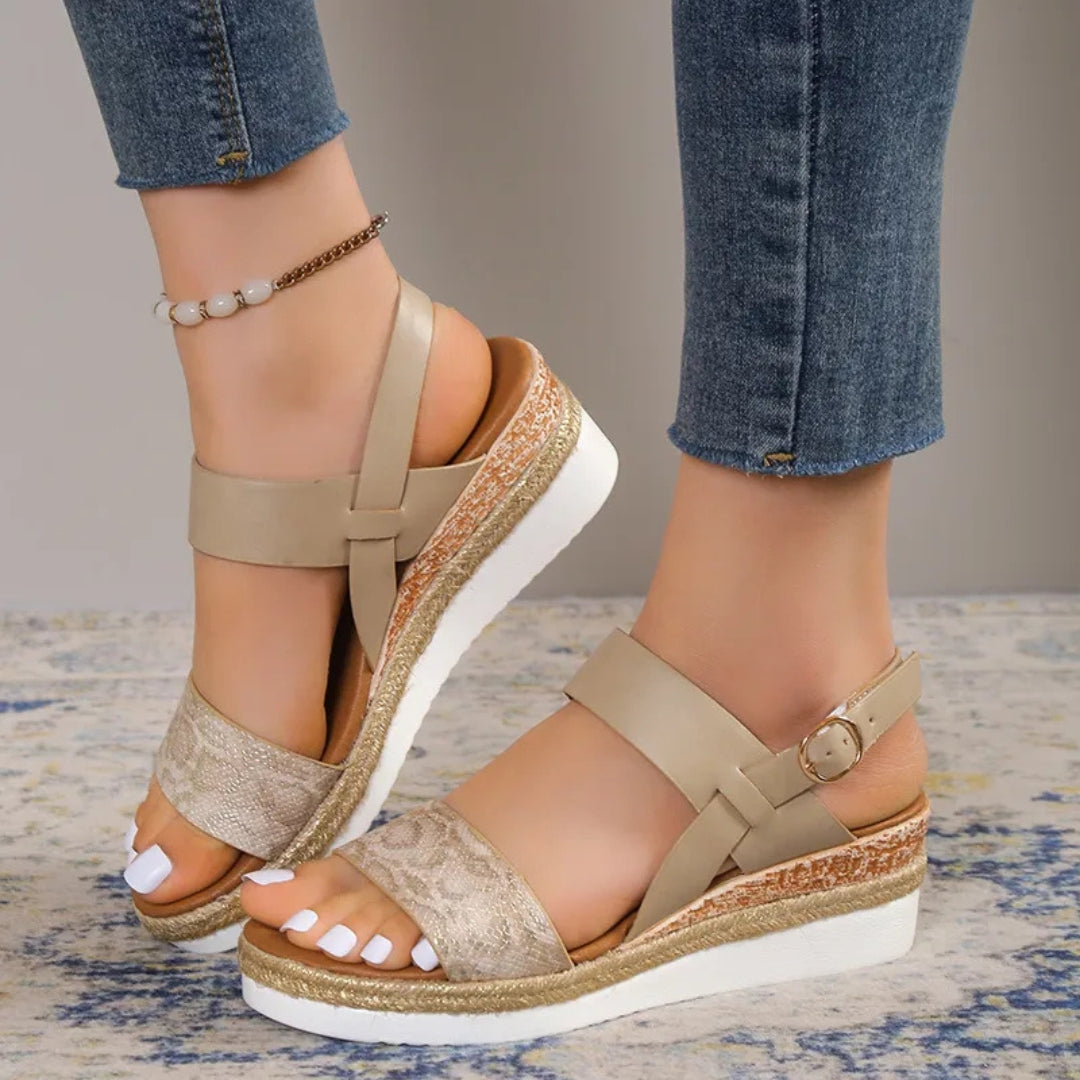Women's Wedge Sandals ⎜ Comfortable Summer Shoes with Wide Straps and Soft Soles for a Secure Fit