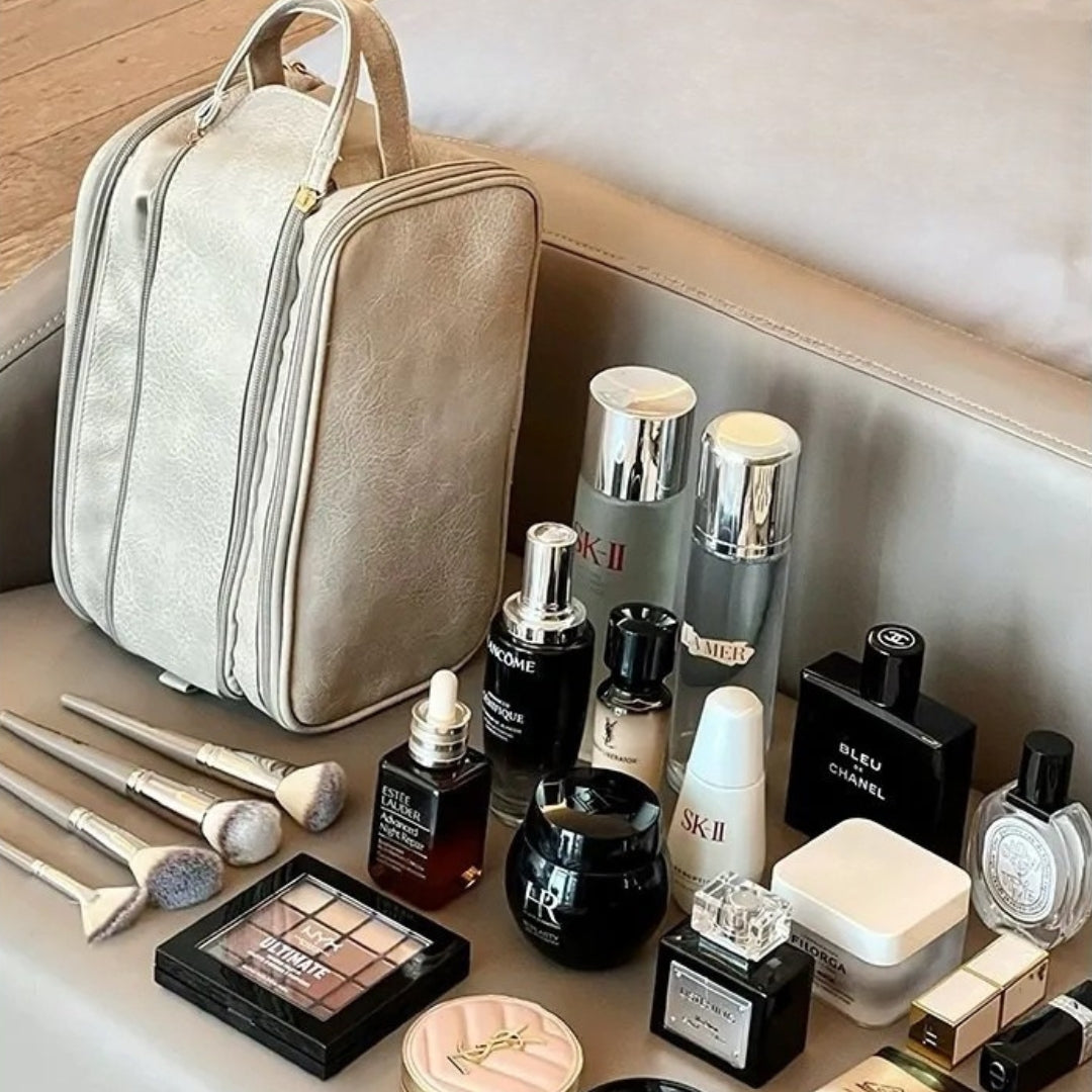 Cosmetics Bag for Women ⎜ Large Travel Bag with Double Zip and Water - Repellent Material