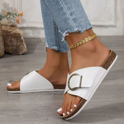 Flat Women's Slip - on Shoes ⎜ Comfortable Shoes with Buckle and Stylish Design for Summer and Everyday Wear
