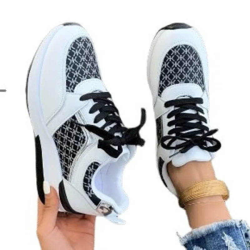 Women's Trainers ⎜ Fashionable Lace - Up Shoes with a Thick Sole and Elegant Accents for Everyday Wear