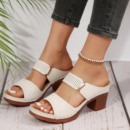 High - Heel Sandals for Women ⎜ Comfortable Casual Shoes with Thick Soles and Non - Slip Block Heels for Summer