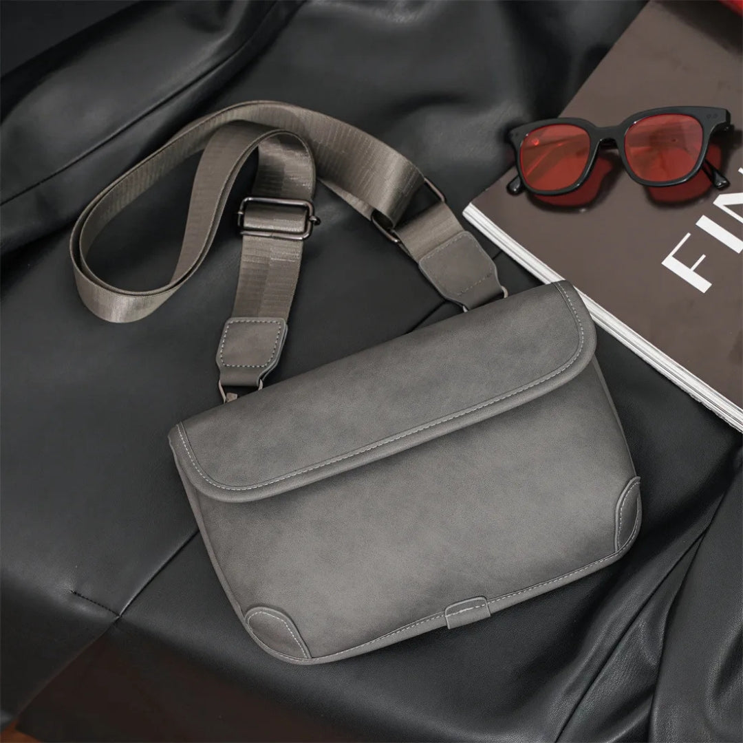 Shoulder Bag for Men ⎜ Fashionable Landscape Format with Magnetic Flap and Adjustable Shoulder Strap
