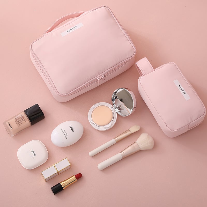 Cosmetics Bag for Women ⎜ Travel Organiser with Compartments for Make - Up and Integrated Brush Storage