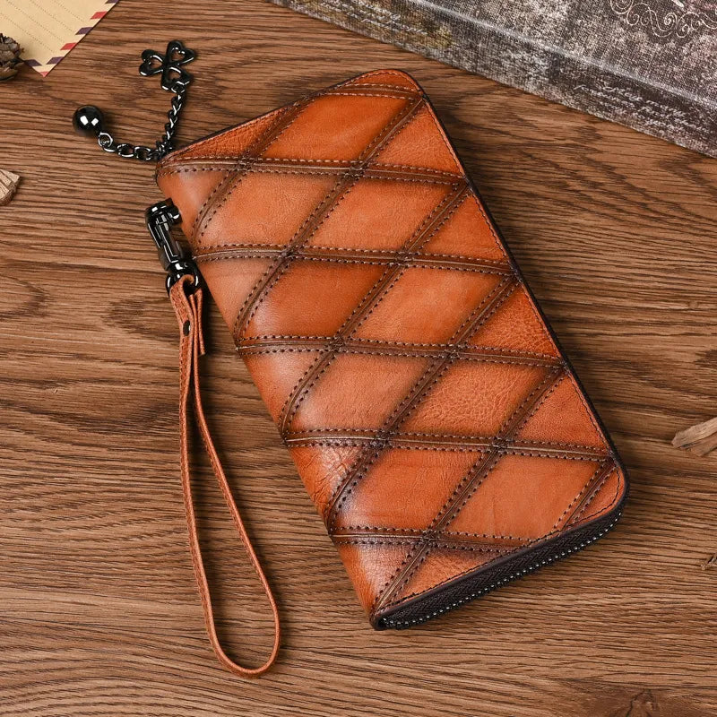 Women's Wallet with Zip ⎜ Long Design with Large Capacity and Practical Wrist Strap