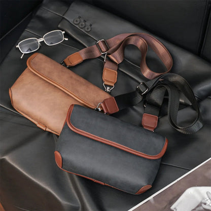 Shoulder Bag for Men ⎜ Fashionable Landscape Format with Magnetic Flap and Adjustable Shoulder Strap