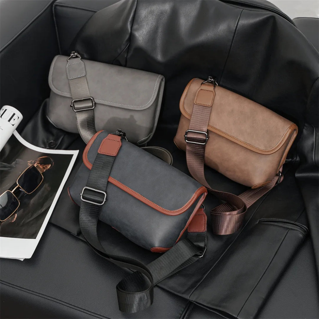 Shoulder Bag for Men ⎜ Fashionable Landscape Format with Magnetic Flap and Adjustable Shoulder Strap