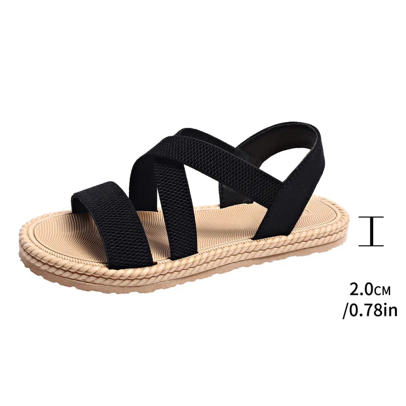Women's Casual - Style Sandals ⎜ Comfortable Shoes with Elasticated Straps and Fashionable Sole
