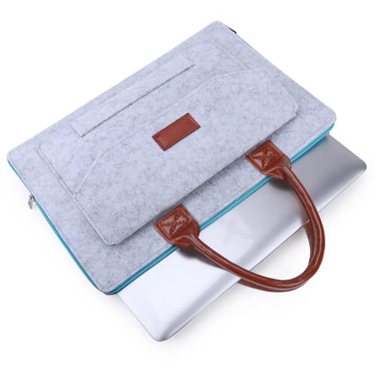 Felt Laptop Bag for Men ⎜ Protective Shoulder Bag with Practical Front Pocket and Carrying Handles
