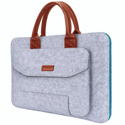 Felt Laptop Bag for Men ⎜ Protective Shoulder Bag with Practical Front Pocket and Carrying Handles