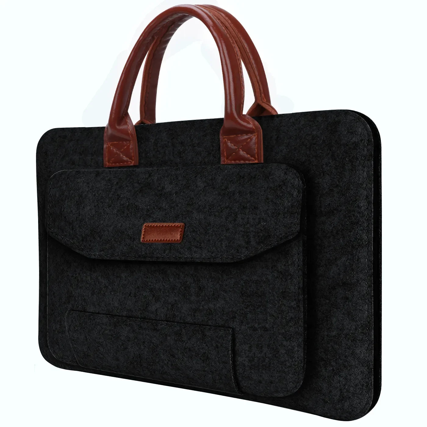 Felt Laptop Bag for Men ⎜ Protective Shoulder Bag with Practical Front Pocket and Carrying Handles