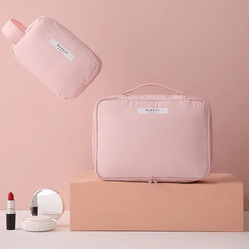 Cosmetics Bag for Women ⎜ Travel Organiser with Compartments for Make - Up and Integrated Brush Storage