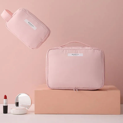 Cosmetics Bag for Women ⎜ Travel Organiser with Compartments for Make - Up and Integrated Brush Storage