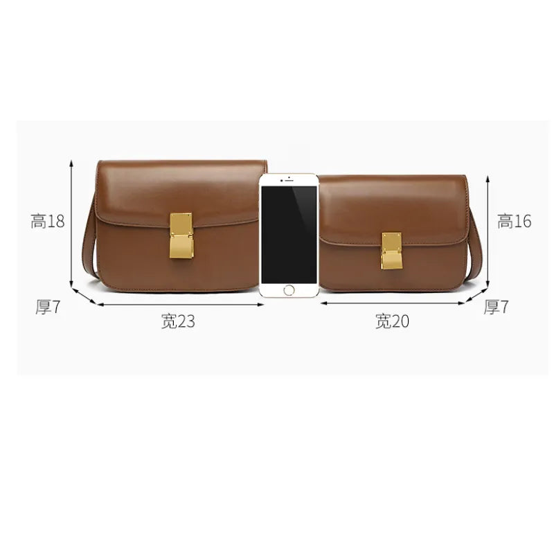 Classic Leather Shoulder Bag ⎜ Elegant Accessory with Gold Buckle for Stylish Appearances
