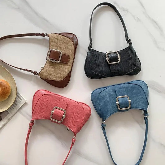 Vintage Baguette Bag with Large Buckle ⎜ Stylish Accessory for a Modern Look
