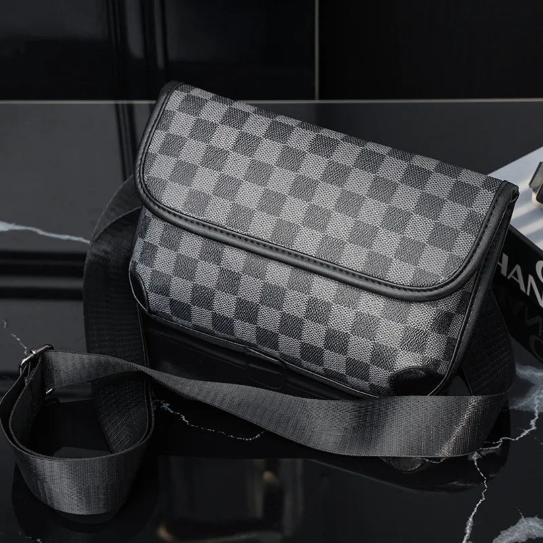 Shoulder Bag for Men ⎜ Fashionable Landscape Format with Magnetic Flap and Adjustable Shoulder Strap